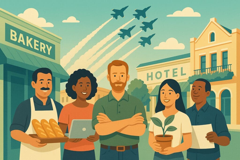 Emerald Coast Business Owners and Community Illustration