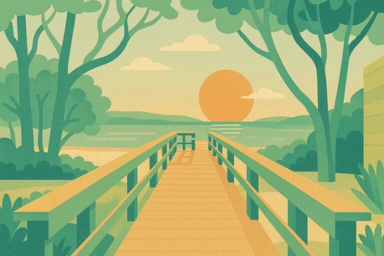 Freeport FL Choctaw Beach flat illustration HelloEmCo