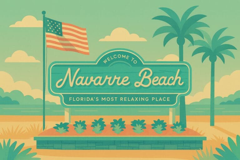 Navarre Beach Sign illustration HelloEmCo