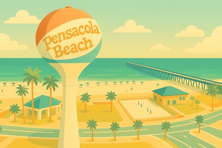 Pensacola Beach Tower illustration HelloEmCo
