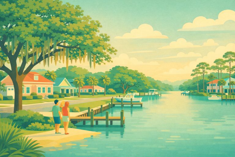 Shalimar FL flat illustration HelloEmCo