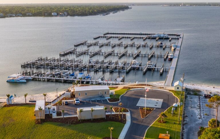 Sunset Isle Yacht Club Marina Drone from South 768x485